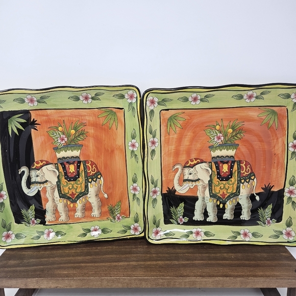 New West Indies 2 Elephant plates - Picture 1 of 6